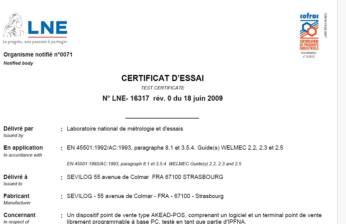 Image de Obtention de l’agrément LNE pour la connexion des balances avec AKEAD POS (protocole DIALOG 06)